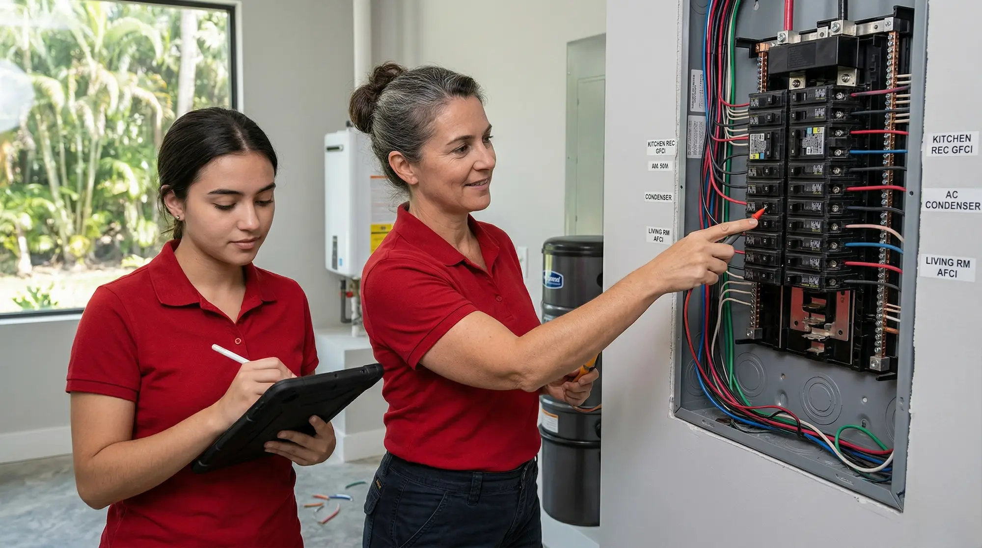 red polo woman inspection